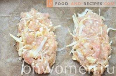 Chicken cutlets with cabbage in the oven