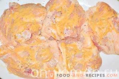 Muslos de pollo al horno en mostaza