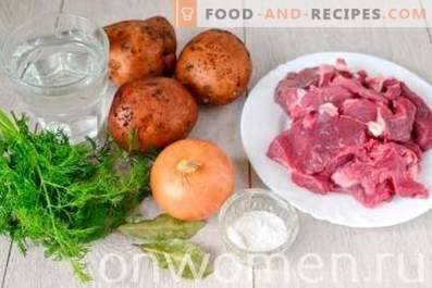 Говедско месо задушено со компири во бавен шпорет