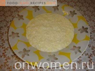 Gachas de arroz con leche en una olla de cocción lenta