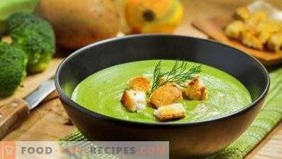 Sopa de crema de brócoli con crema