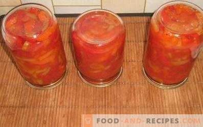 Pimienta en salsa de tomate para el invierno