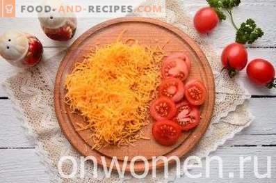 Calabaza al horno con tomates y queso