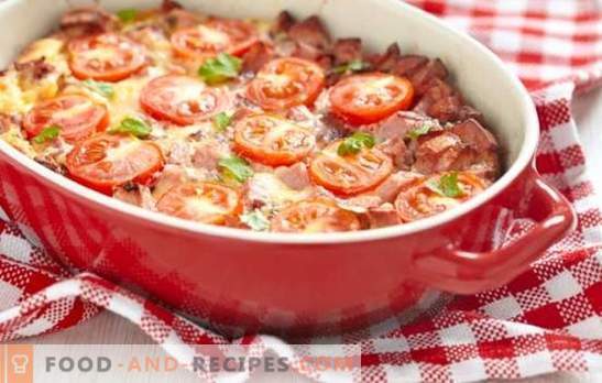 Cazuela con tomates - verano brillante en su mesa. Qué verduras y salsas se utilizan para guisos con tomates
