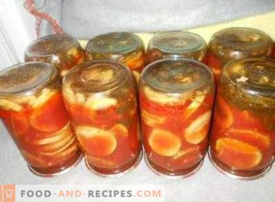 Calabaza en salsa de tomate para el invierno
