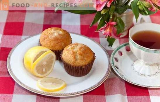 Muffins de limón - ¡Sabor fascinante! Recetas para delicados muffins de limón con rellenos de crema, merengue y glaseado