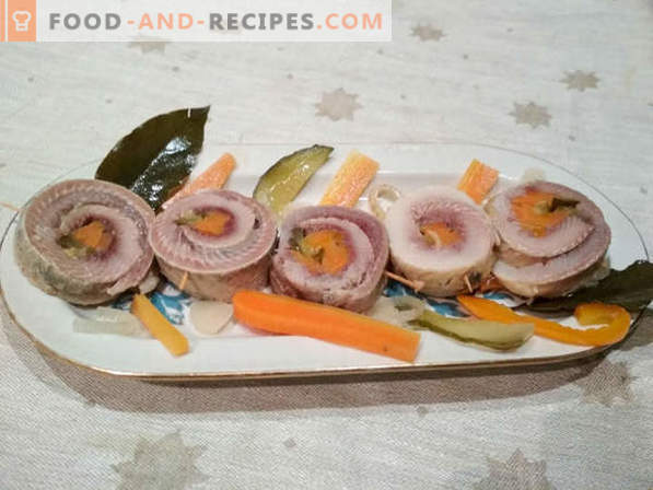 Rolmops - rollos de arenque con pepino: receta de cocina con foto