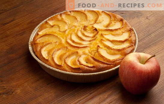 Un pastel simple y rápido con manzanas, naranjas, queso cottage. Las mejores recetas para un pastel sencillo con manzanas para una mano rápida